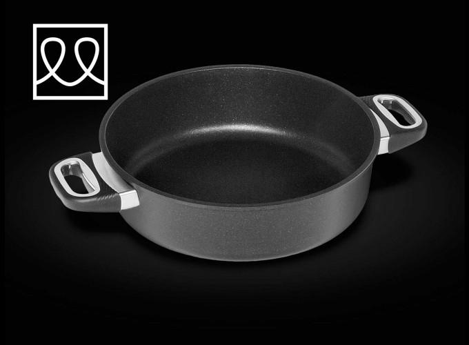 Schmortopf Induction mit Griffen Ø28cm schwarz