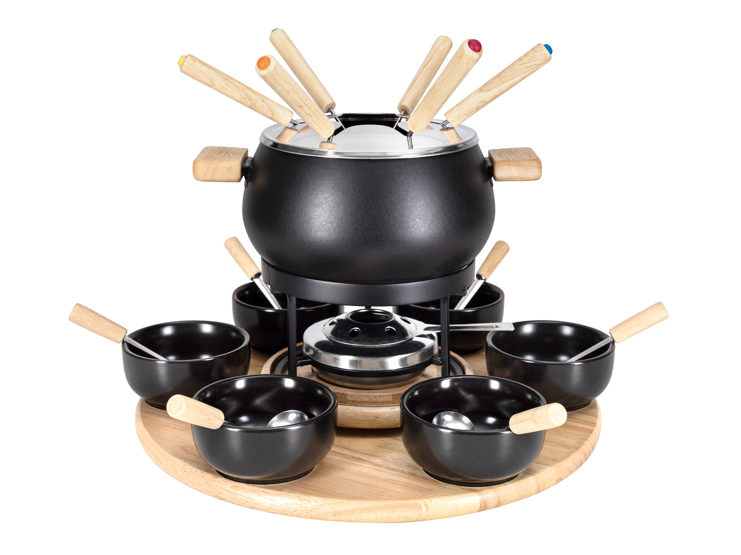 Fondue-Set Mila für Gemüse und Fleisch 21tlg schwarz