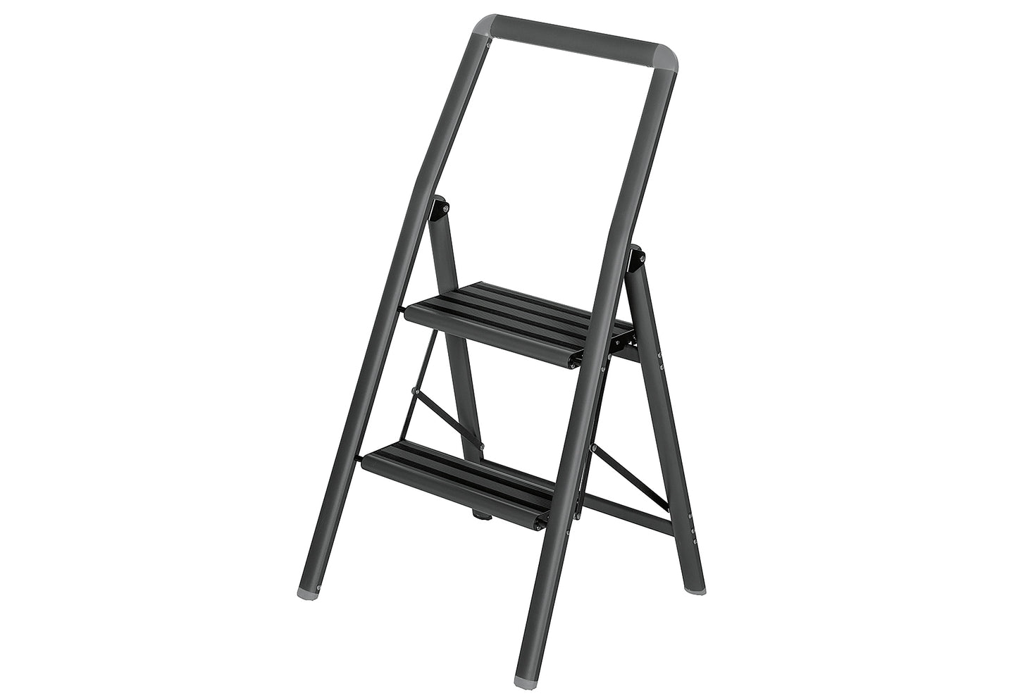 Alu-Klapptrittleiter Compact 2-stufig 45,5x91,5x6cm schwarz
