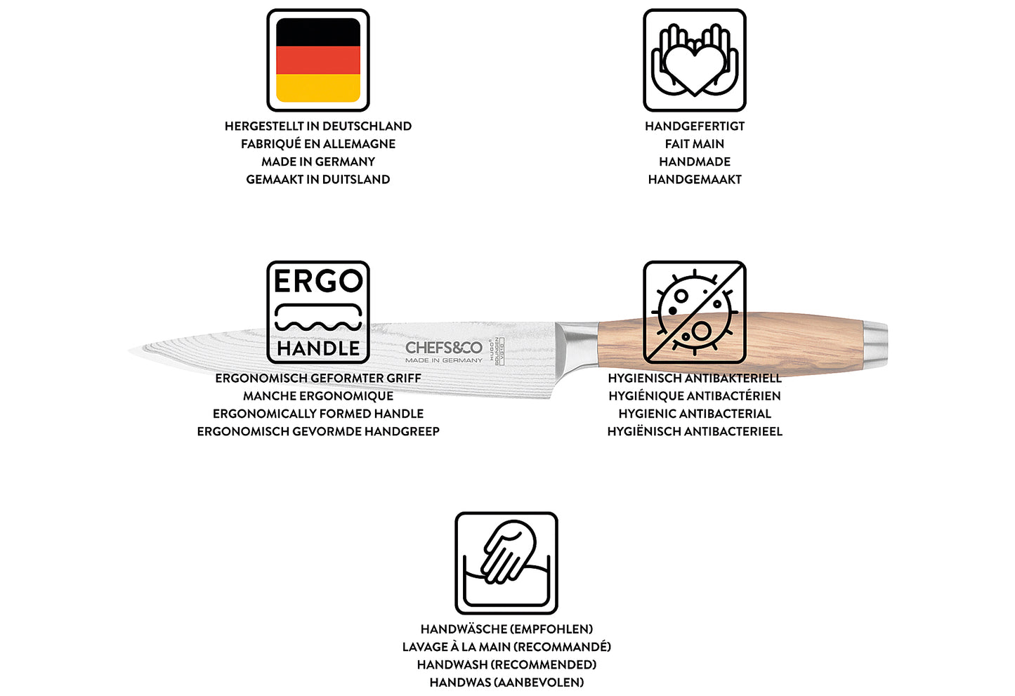 Damast-Allzweckmesser Excellence Line 15cm