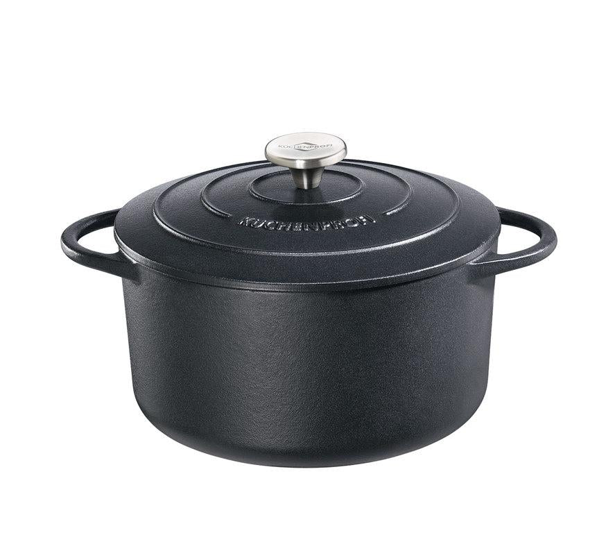 Bratentopf Gusseisen mit Deckel 4,2 l Ø24cm schwarz