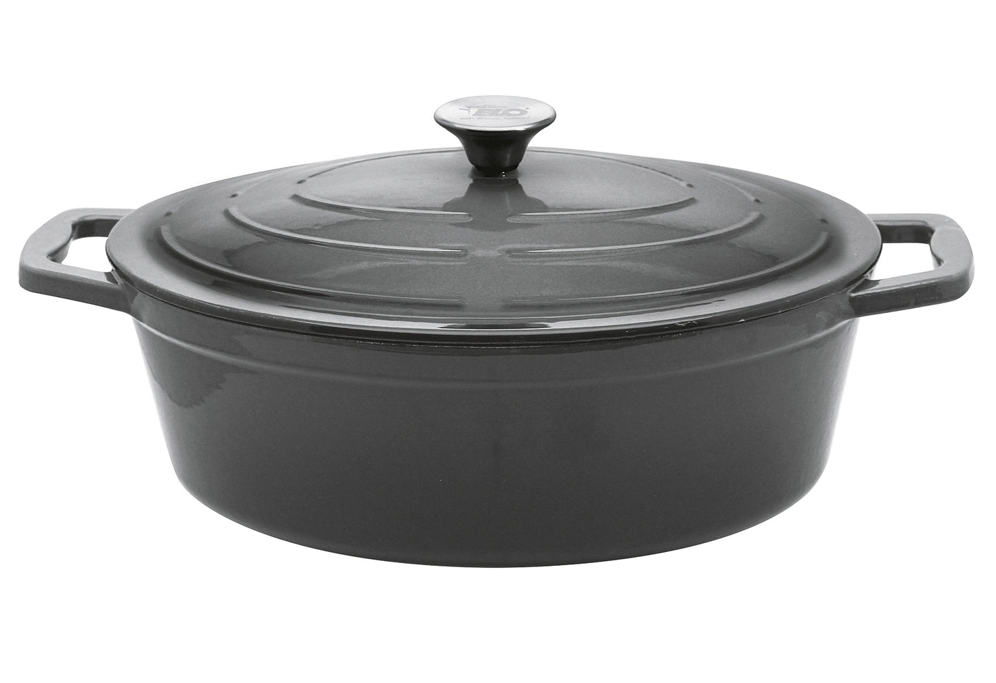 Bräter Gusseisen oval 33cm grau