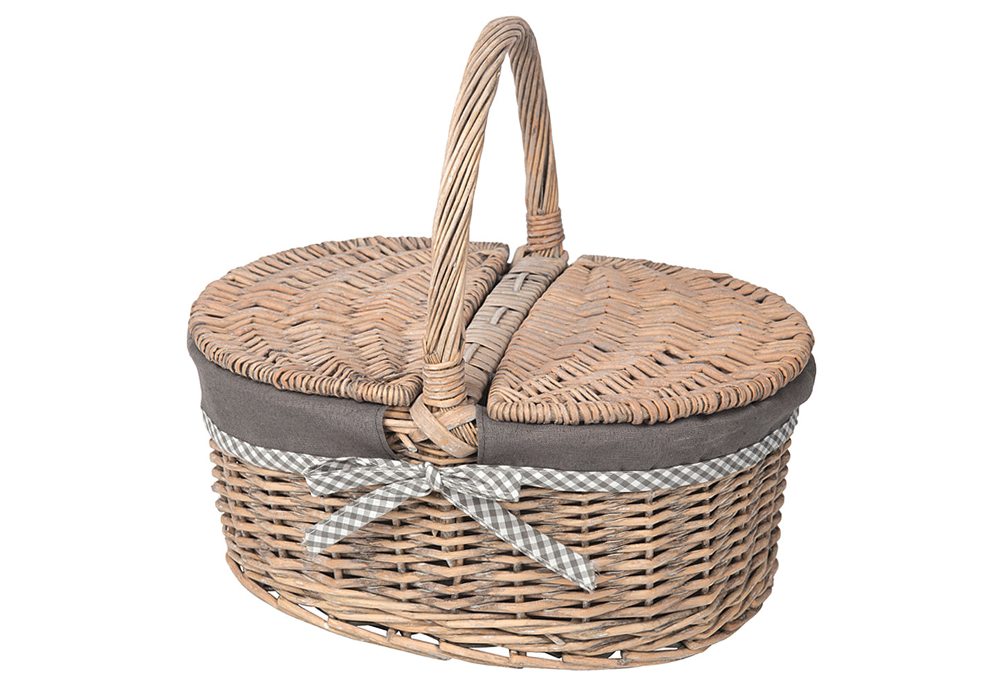 Zweideckelkorb mit Stoffüberschlag