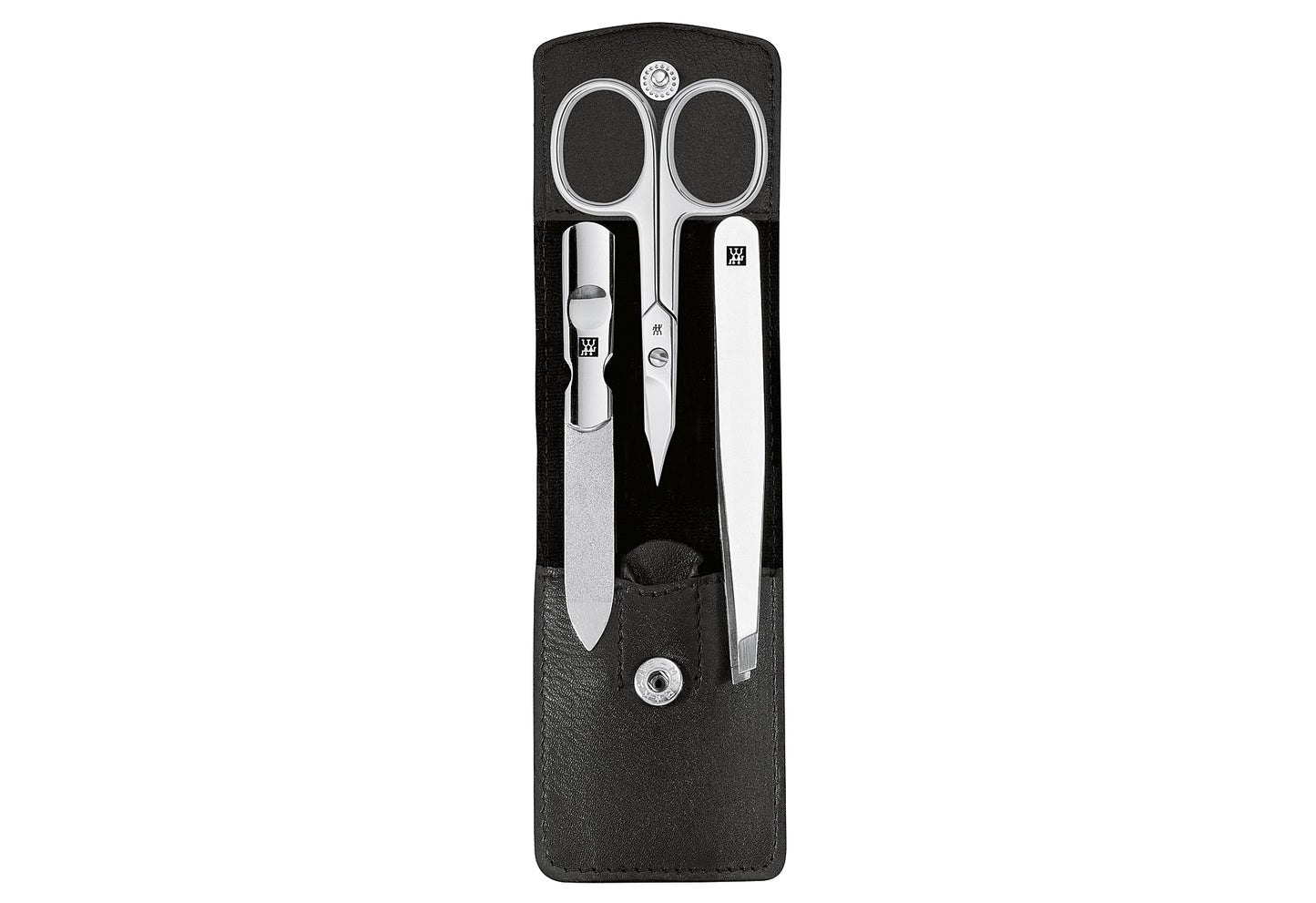 Maniküre-Etui Classic Inox 3tlg. Leder schwarz