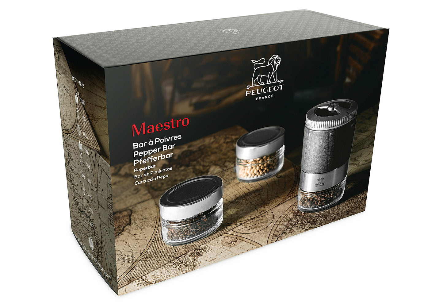 MAESTRO Pfefferbar u'Select 11cm inkl. drei Premium-Pfeffergläsern graphit