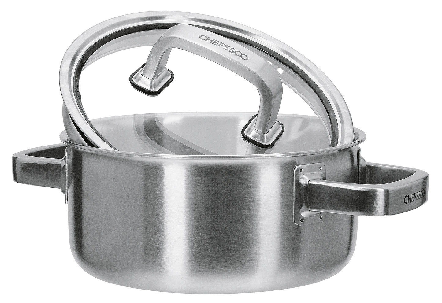 Kochtopf niedrig mit Glasdeckel 2,7l 20cm Excellence Gourmet