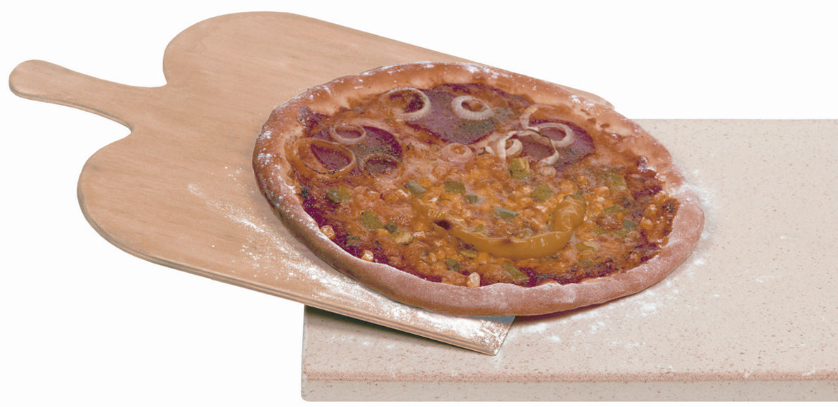 Pizzastein PS 16 Pizza- / Brotbackstein mit Holzschaufel 35x35x1,4cm