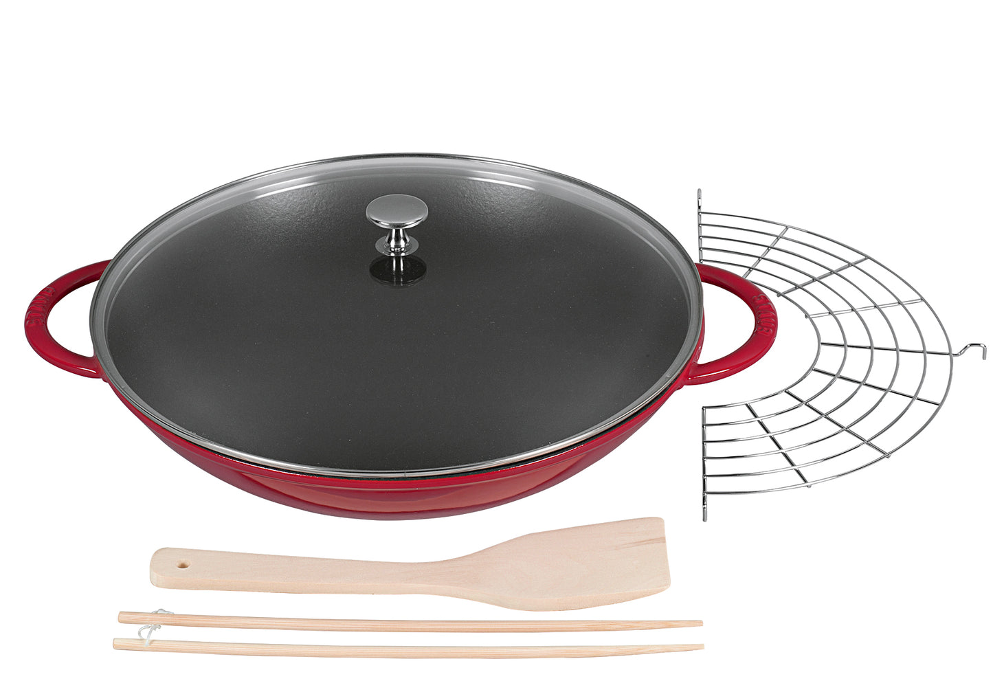 Wok new Classic Gusseisen 5,7 l Ø37cm kirschrot