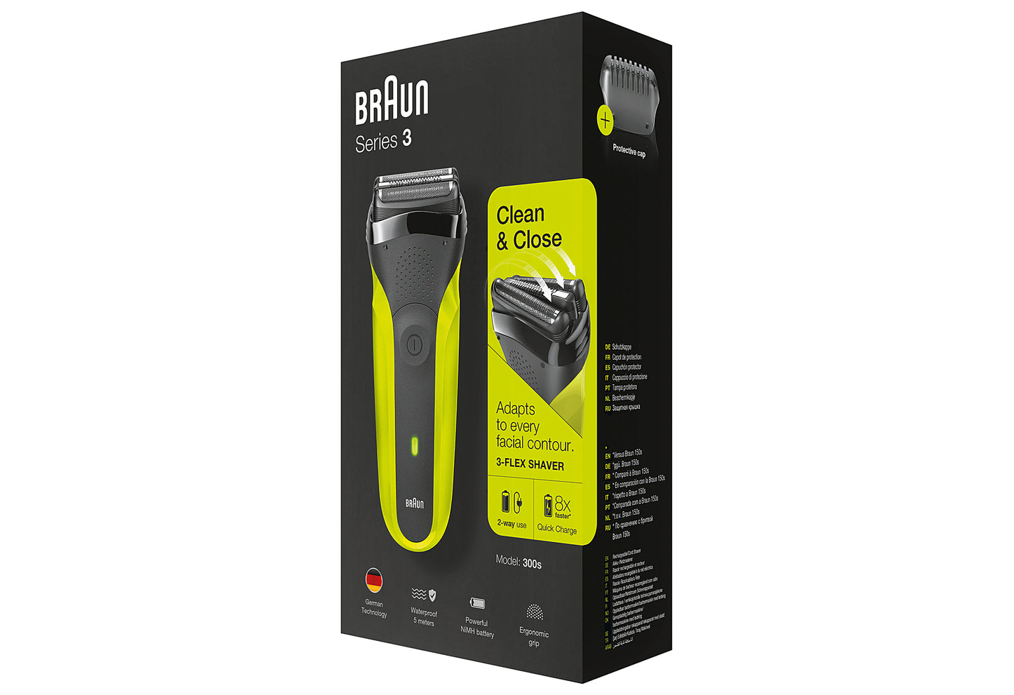 Akkurasierer Series 3 - 300 schwarz/grün