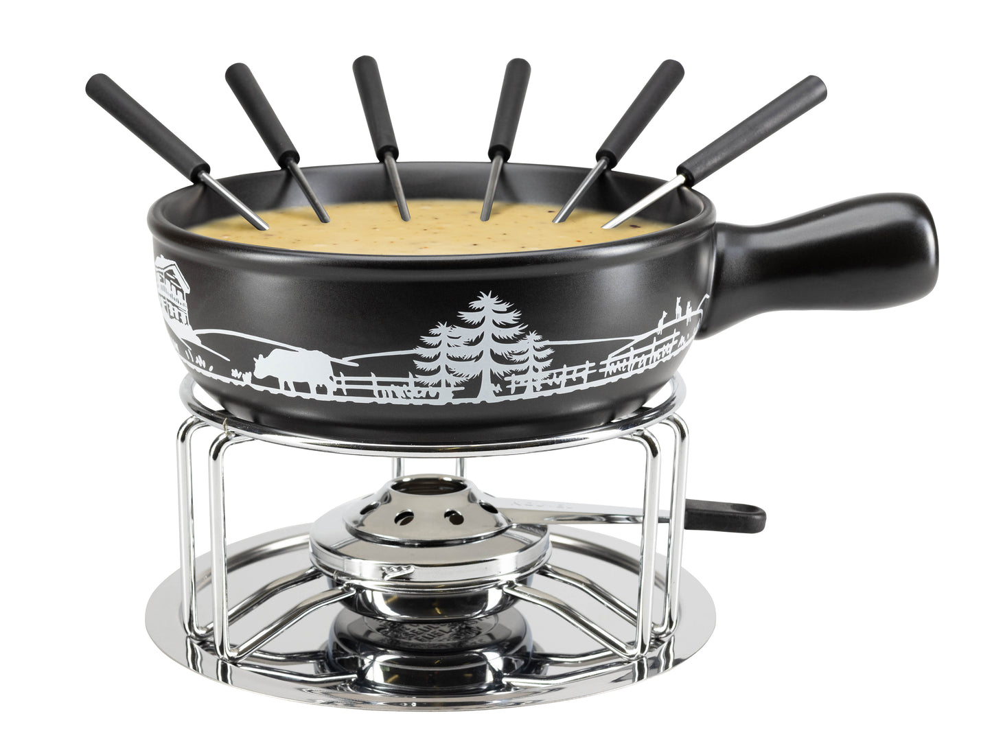 Käsefondue-Set Wiese 9tlg. schwarz