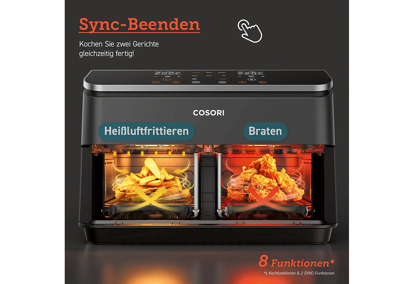 Heißluftfritteuse Dual Basket CAF-R901-AEU 8,5l schwarz