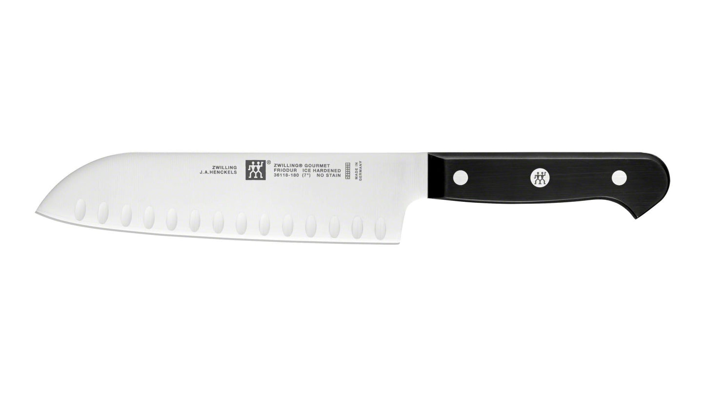 Santokumesser Gourmet mit Kullen 18cm