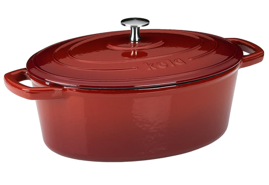 Bräter Calido oval 4l 29x23cm H:11cm  rot-beige