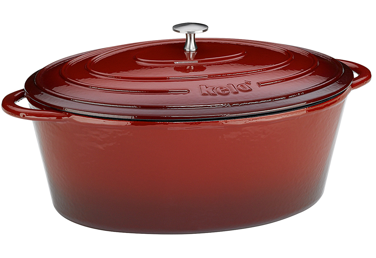 Bräter Calido oval 6l rot/beige