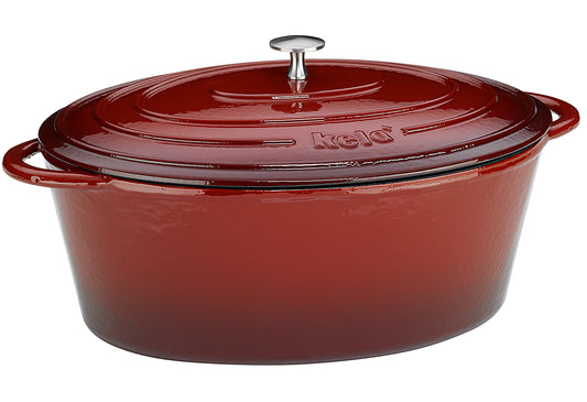 Bräter Calido oval 9l rot/beige