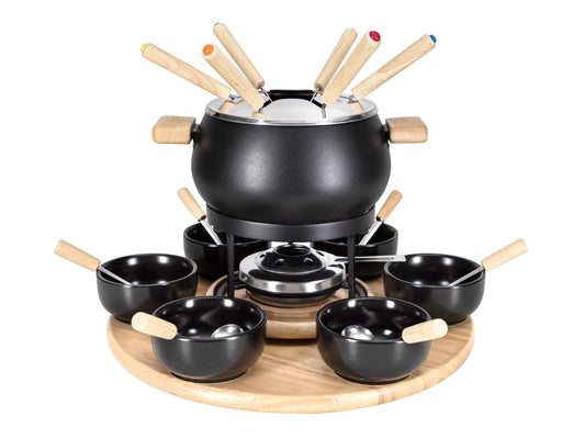 Fondue-Set Mila für Gemüse und Fleisch 21tlg schwarz