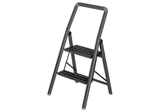 Alu-Klapptrittleiter Compact 2-stufig 45,5x91,5x6cm schwarz