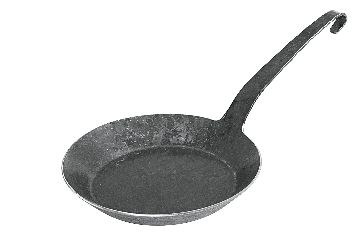 Bratpfanne freiform-warmgeschmiedet mit flachem Hakenstiel Ø22cm schwarz