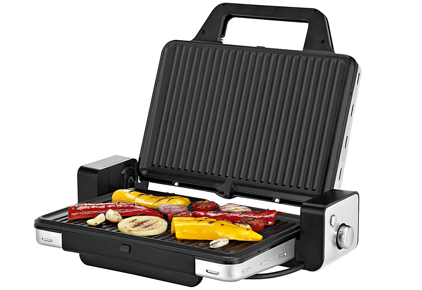 Kontaktgrill Lono 2 Aluminium-Gussplatten 2100 Watt Cromargan matt