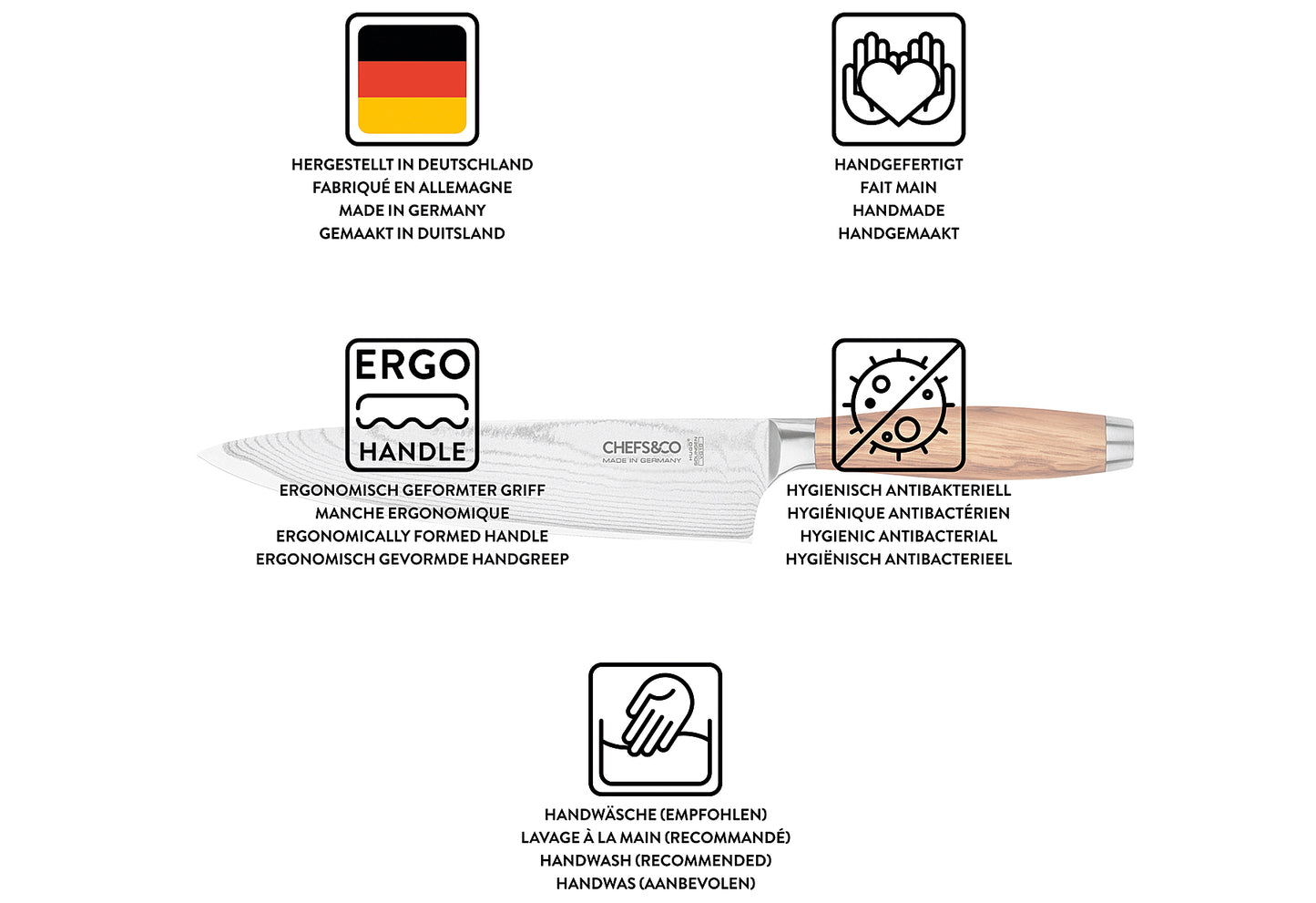 Damast-Kochmesser Excellence Line 20cm