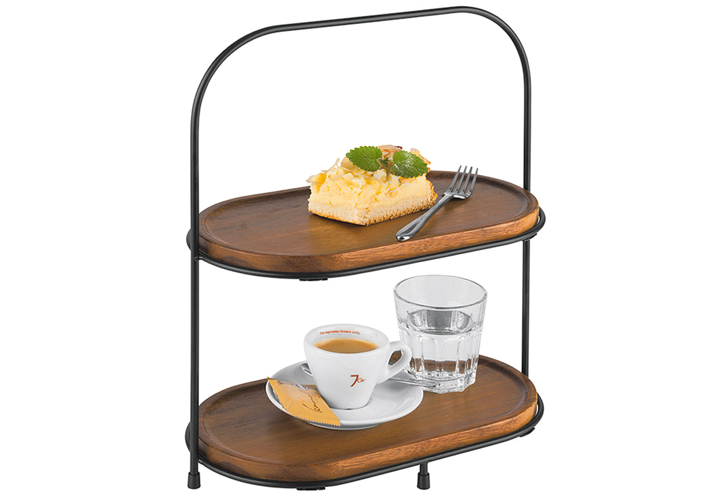 Etagere Metall/Akazienholz (inkl. 2 Körbe, 2 Bretter) 31x17cm schwarz