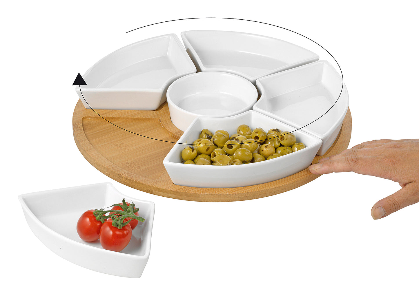 Servierteller drehbar Susan Ø34,5cm 7teilig