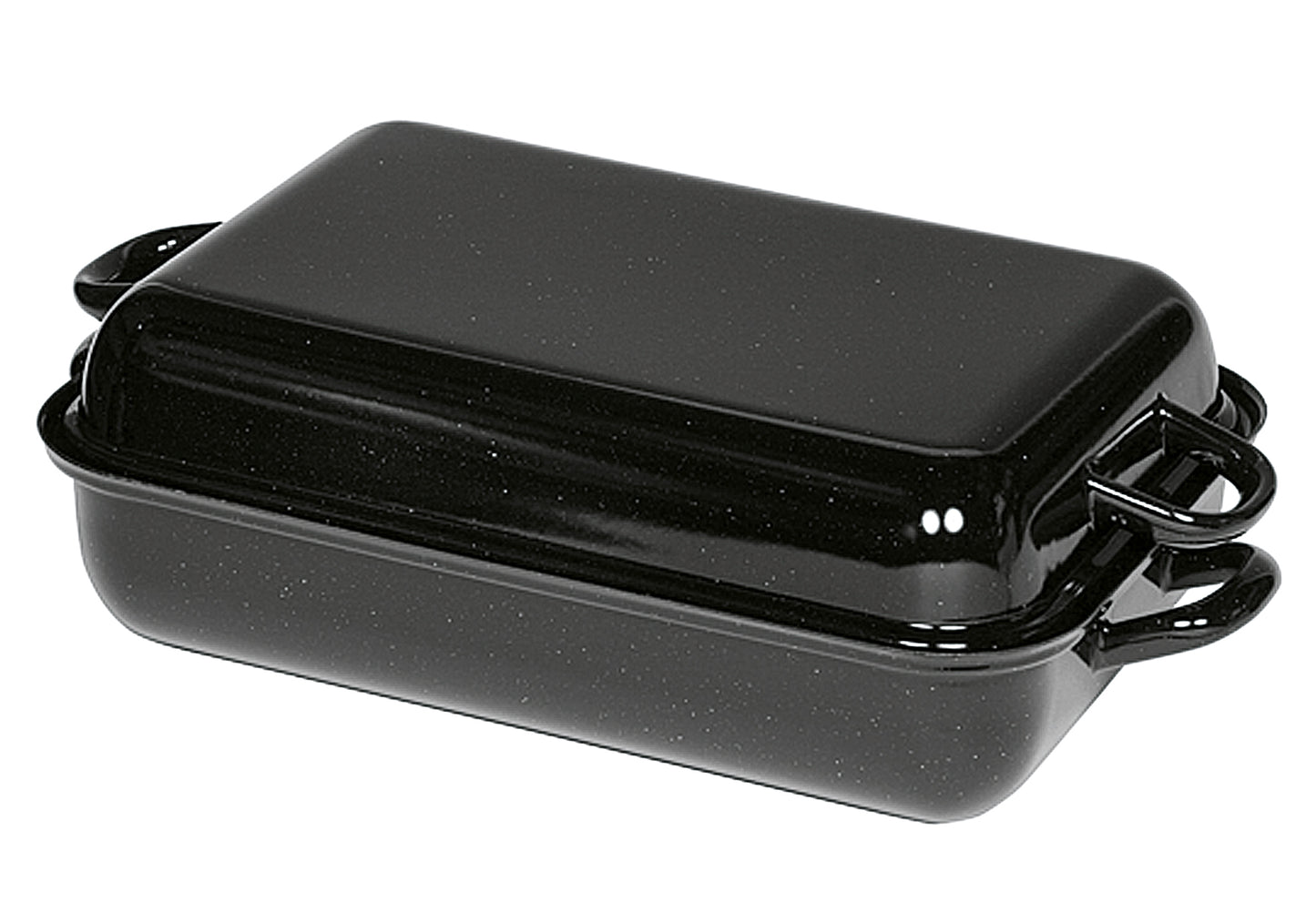 Bräter Profi 37x26x12,5cm schwarz emailliert mit Deckel