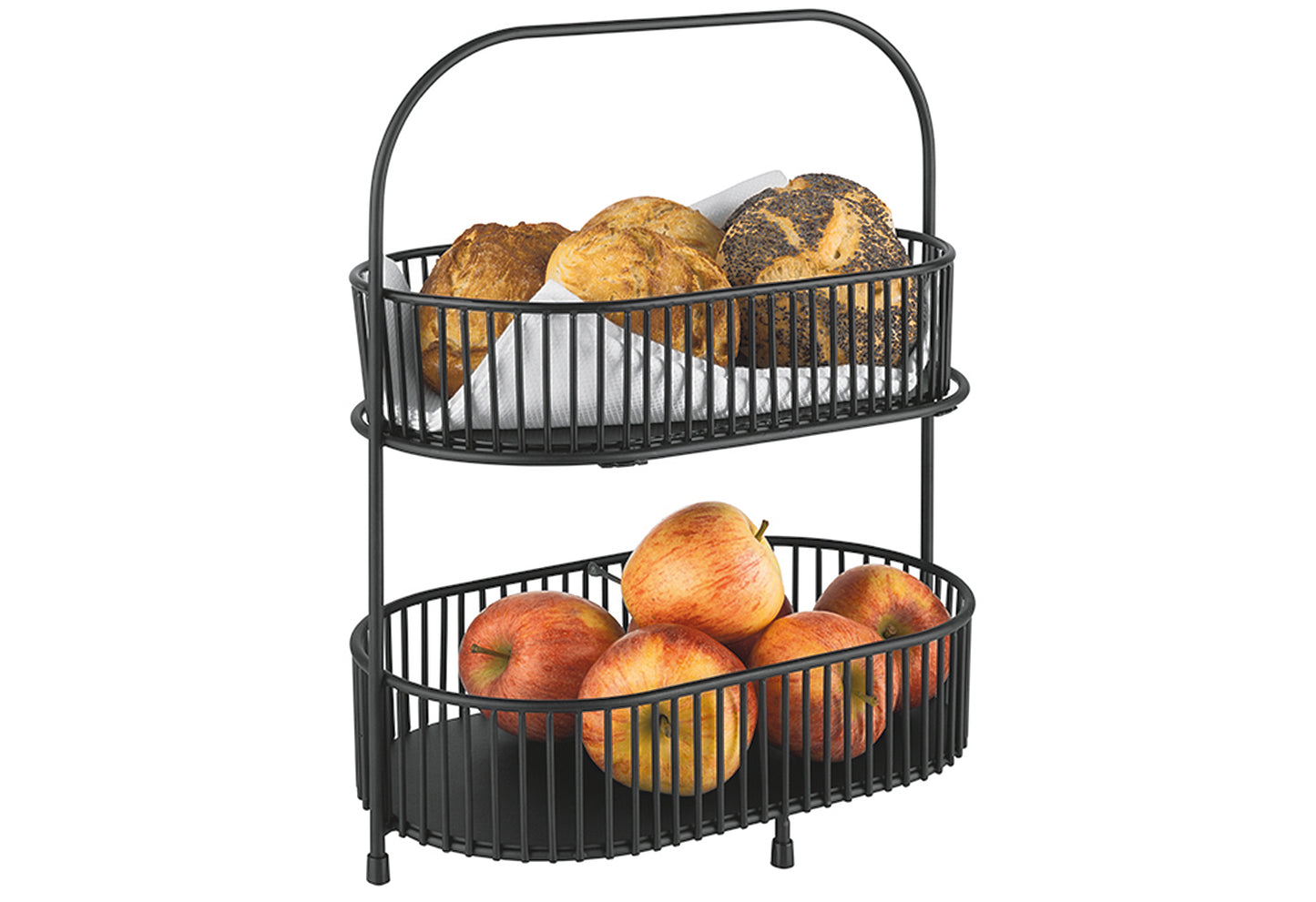 Etagere Metall/Akazienholz (inkl. 2 Körbe, 2 Bretter) 31x17cm schwarz