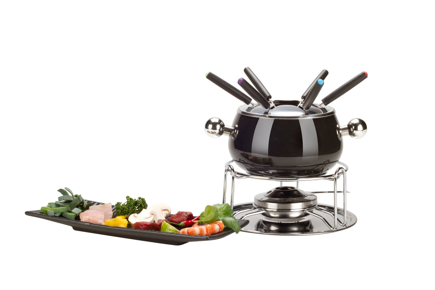 Fondue-Set Noir für Gemüse und Fleisch Ø14cm schwarz