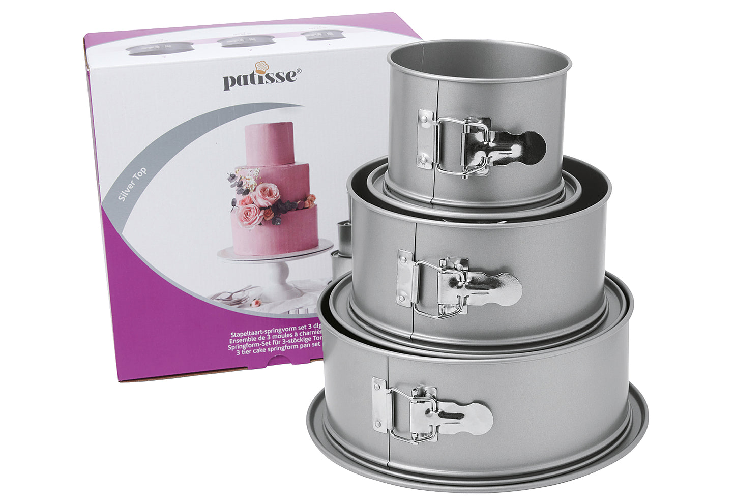 Springform Set ( Ø12cm,18cm,22cm H8,5cm) für 3-stöckige Torte