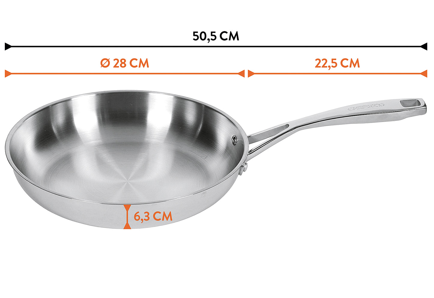 Bratpfanne unbeschichtet 28cm Profi Gourmet