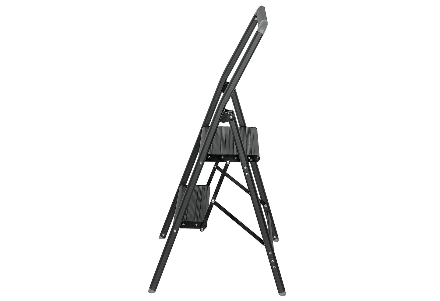Alu-Klapptrittleiter Compact 2-stufig 45,5x91,5x6cm schwarz