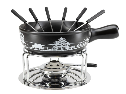 Käsefondue-Set Wiese 9tlg. schwarz