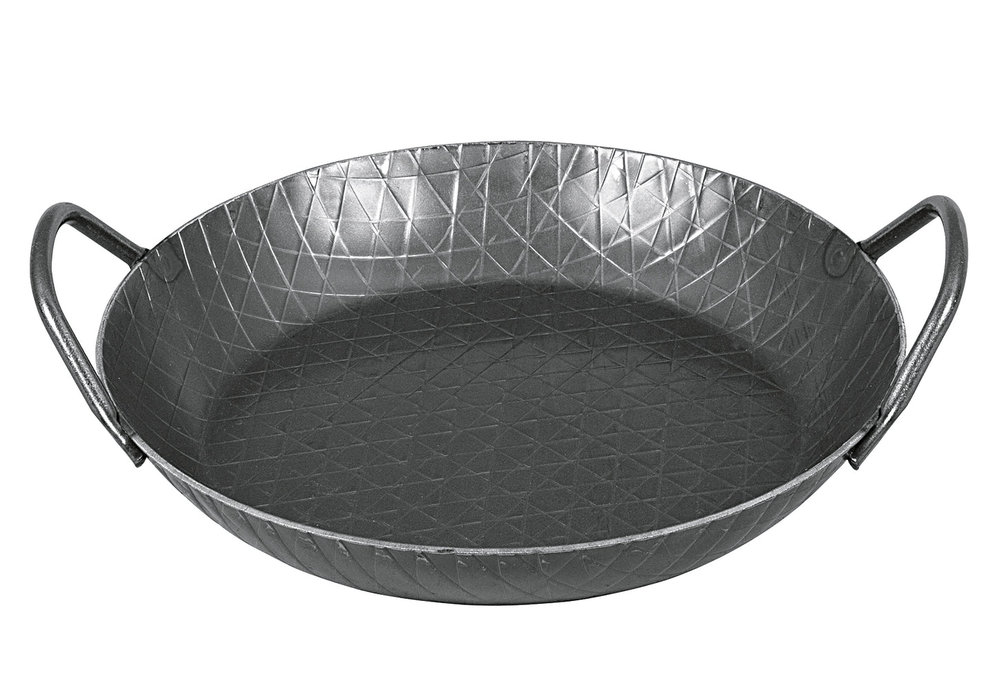 Servierpfanne schmiedeeisern mit 2 Griffen und extra hohem Rand Ø28cm schwarz