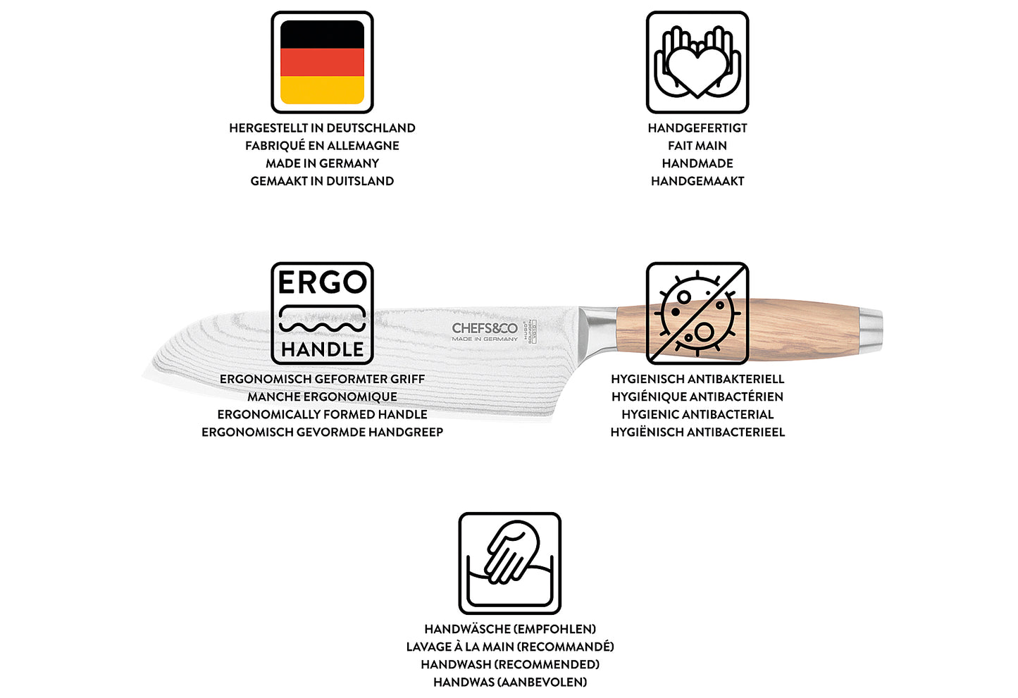 Damast-Santokumesser Excellence Line 18cm
