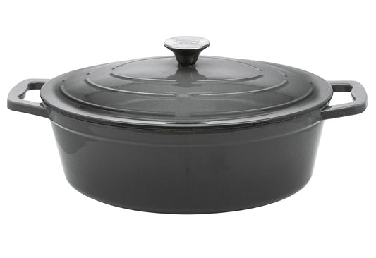 Bräter Gusseisen oval 33cm grau