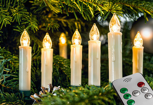 LED Baumkerze 30 Kerzen kabellos mit FB incl. Batterien