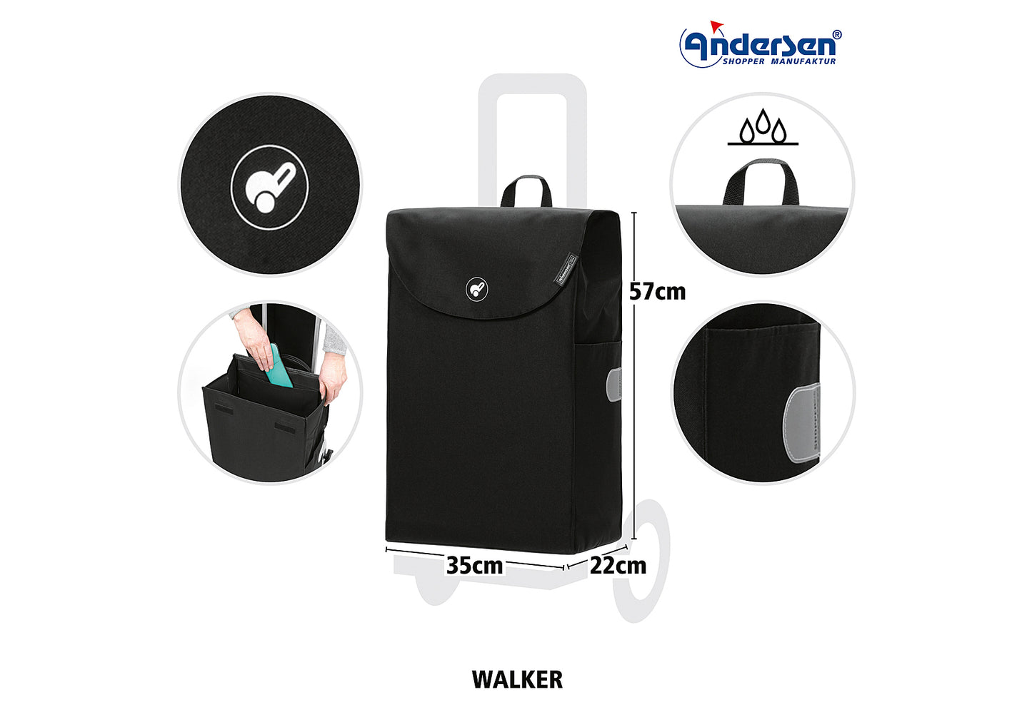 Einkaufsroller Scala Shopper Walker schwarz