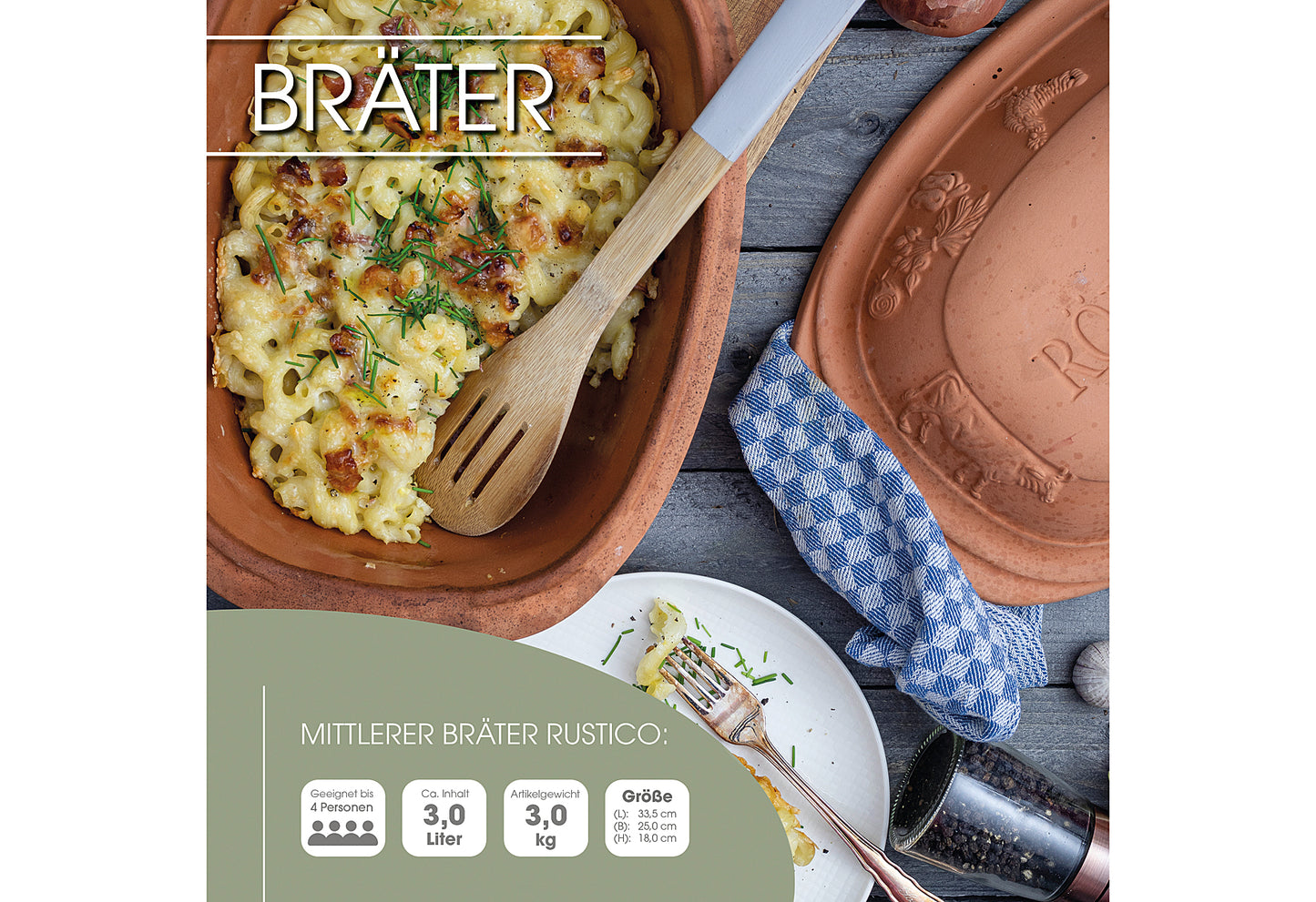 Bräter Rustico bis zu 4 Personen terracotta