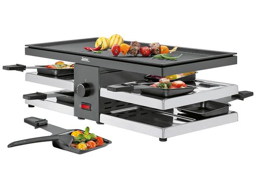 Raclette FUN mit Aluplatte schwarz 8Personen