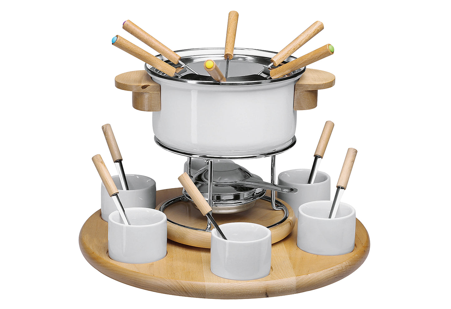 Fondue Set Larissa für Gemüse und Fleisch Emaille 9teilig