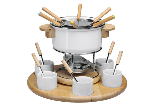 Fondue Set Larissa für Gemüse und Fleisch Emaille 9teilig
