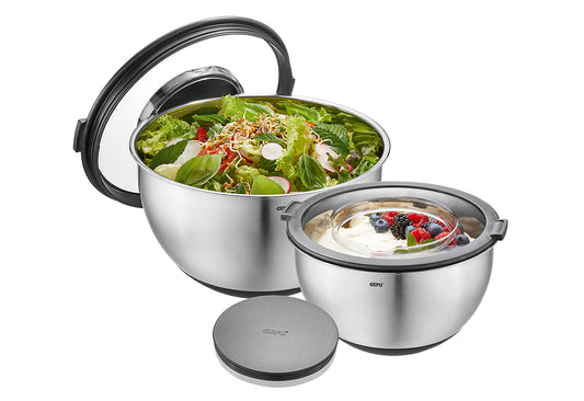Schüssel-Set mit Spritzschutzdeckel Muov