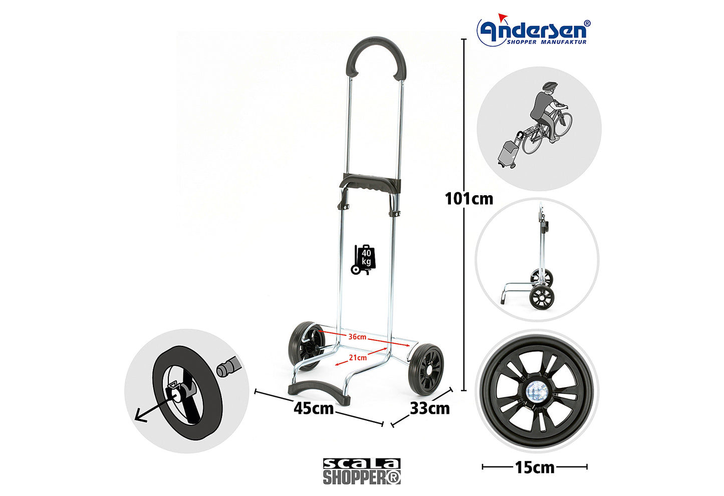 Einkaufsroller Scala Shopper Walker schwarz