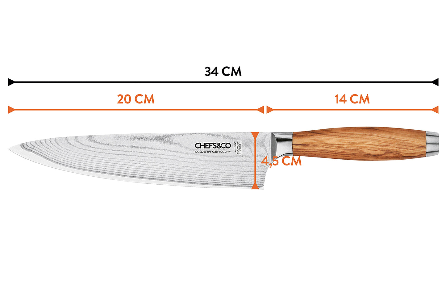 Damast-Kochmesser Excellence Line 20cm