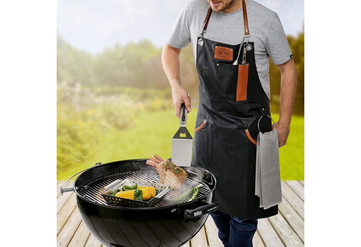 Baumwoll Grillschürze gewachst 90x65cm