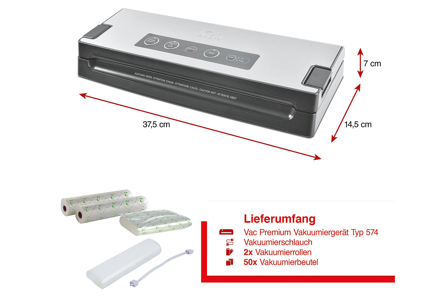 Vakuumiergerät 574 Premium mit Onpack Folienrolle