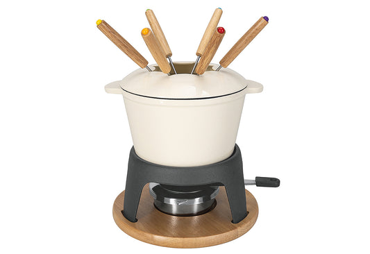 Fondue-Set Alpina Guss weiß 10-teilig