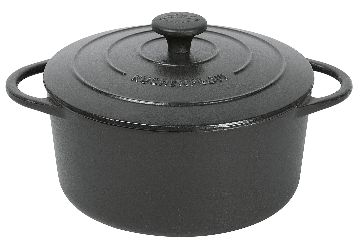 Bratentopf Gusseisen mit Deckel 4,2 l Ø24cm schwarz