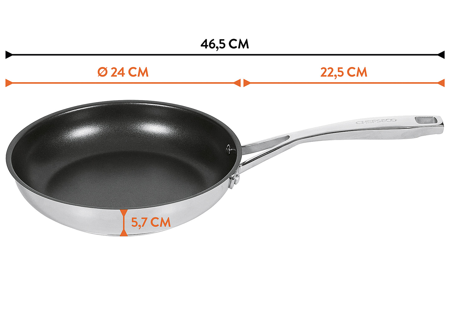 Bratpfanne beschichtet 24cm Profi Gourmet